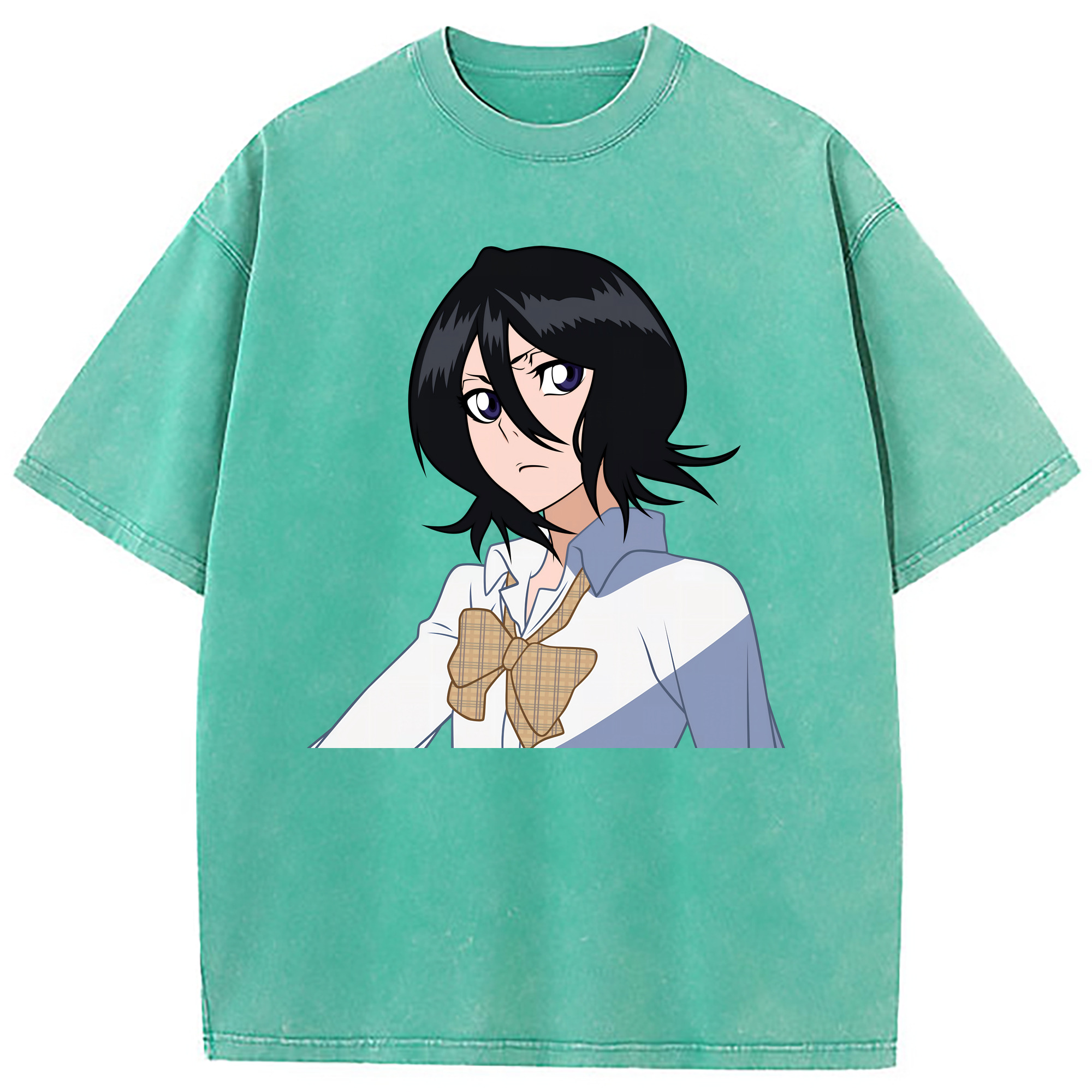 （画像用） ブリーチ 朽木ルキア BLEACH Kuchiki Rukia 綿100% ヴィンテージ風 半袖Tシャツ（フロントプリント）